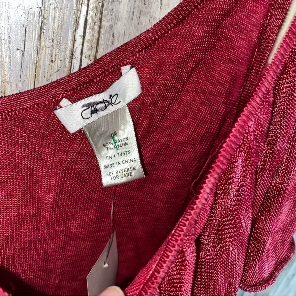 NWT Cache Red Ruffle Y2K Tank - Picture 3 of 3